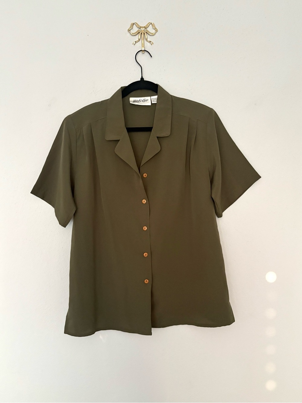 Yves St. Clair Olive Green Short Sleeve Button-Down Shirt